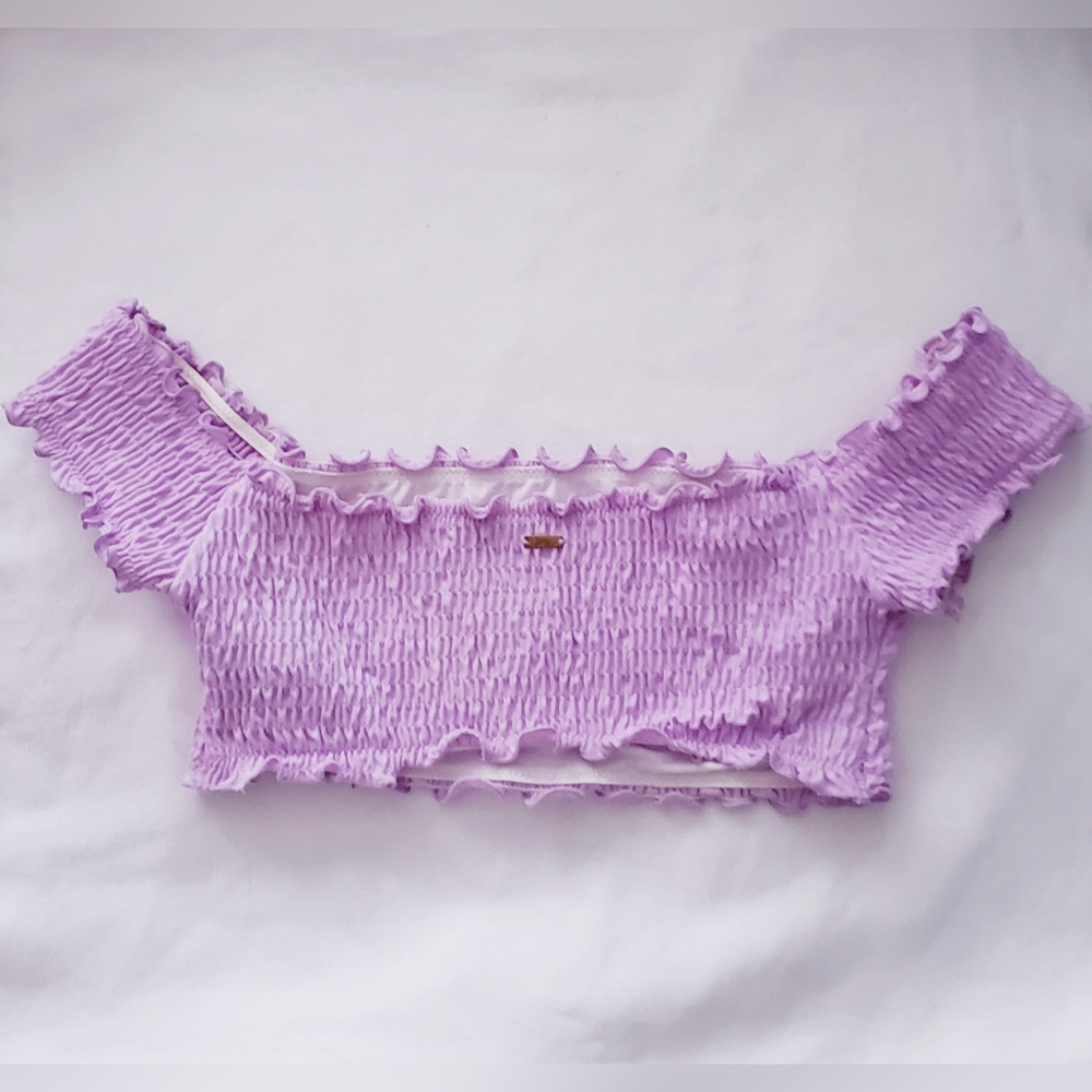 Pink Victoria Secret Womens Lilac Purple Ruched Swim Top
